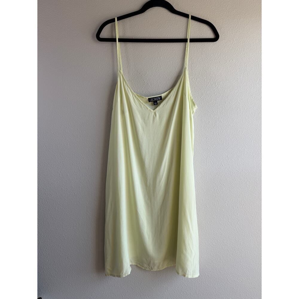 J Crew Ultra Lightweight Slip Dress Womens Large Pale Chartreuse Euro Summer